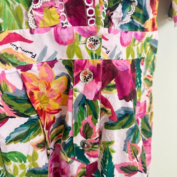 FARM RIO Painted Flowers Romper in Multi Size Small - Picture 7 of 12